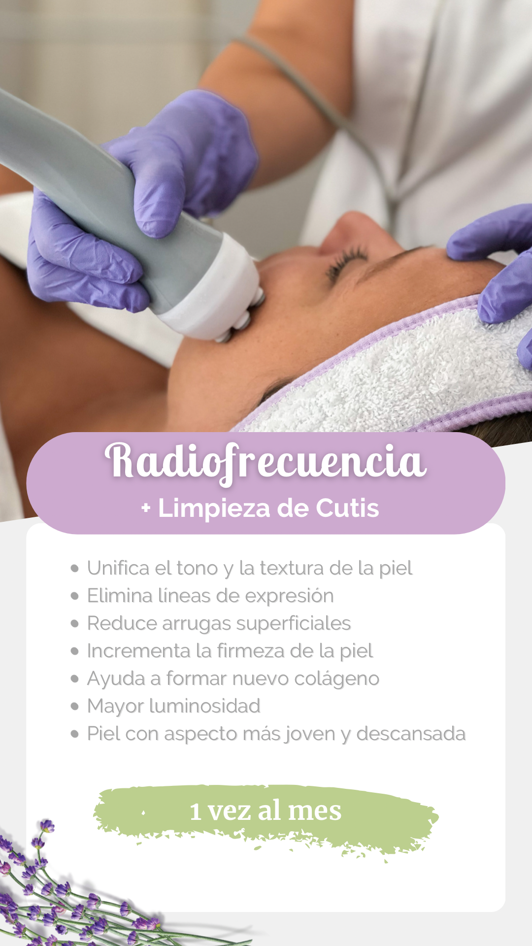 Sesión de radiofrecuencia facial en Casa Spa